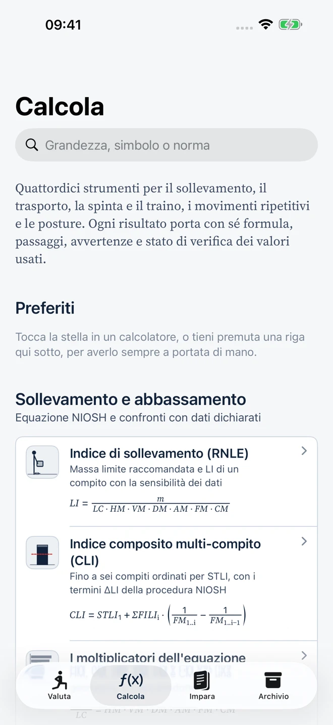 Elenco dei calcolatori disponibili