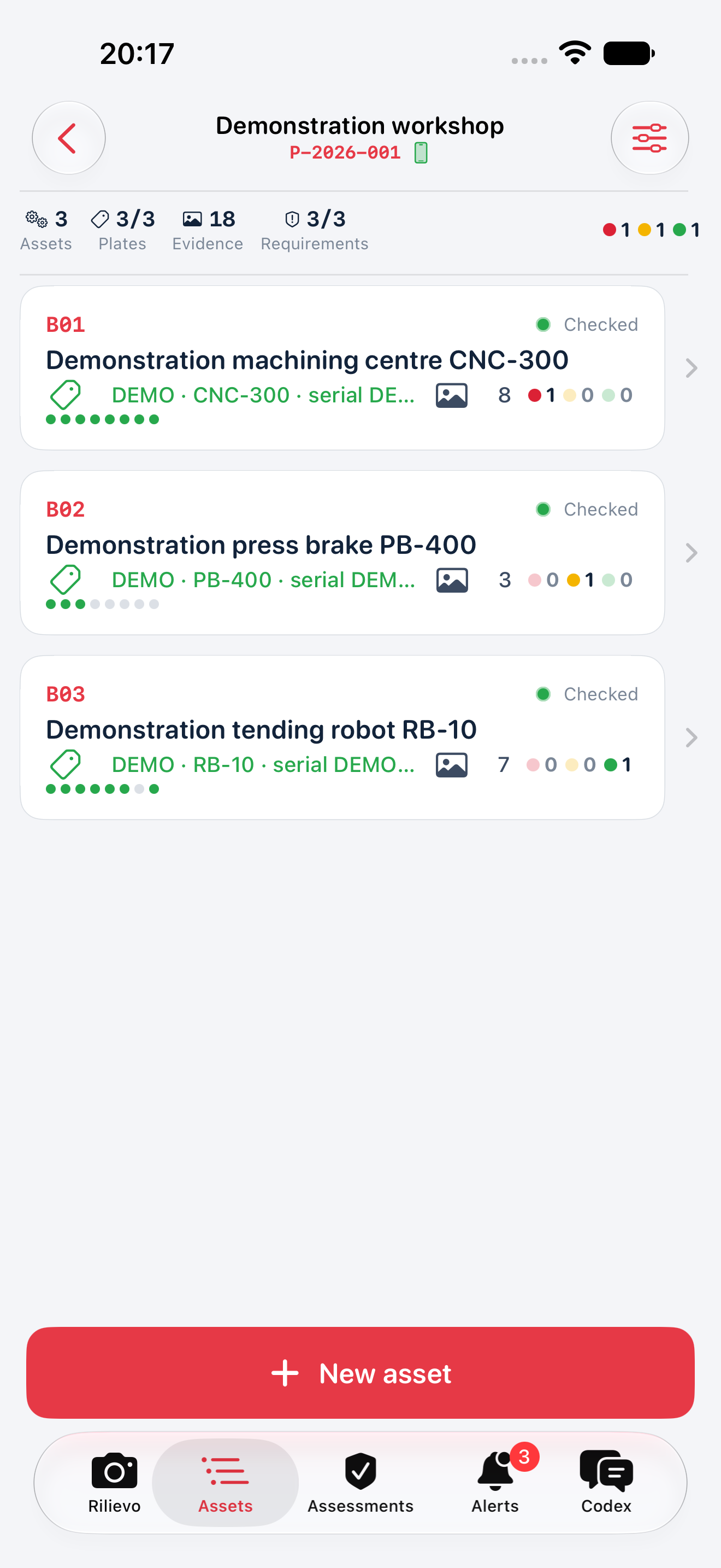 DEMO asset list